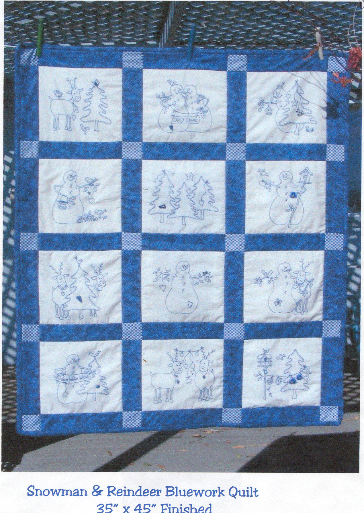 Bluework Embroidered Quilt Square--International - Swap-bot